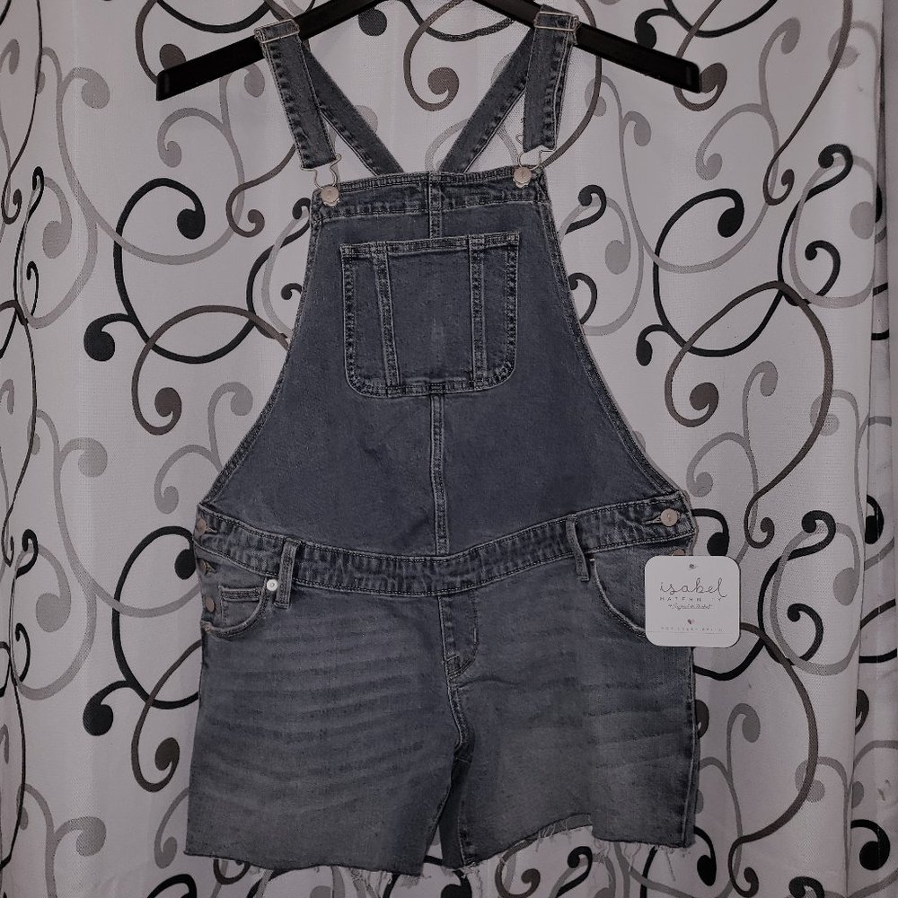 Maternity Denim Overall Shorts